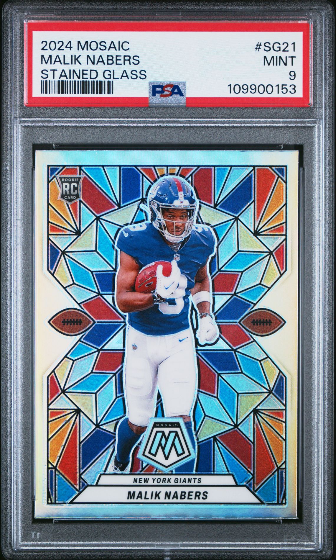 2024 Panini Mosaic Stained Glass Malik Nabers #Sg21 Mint 9 front