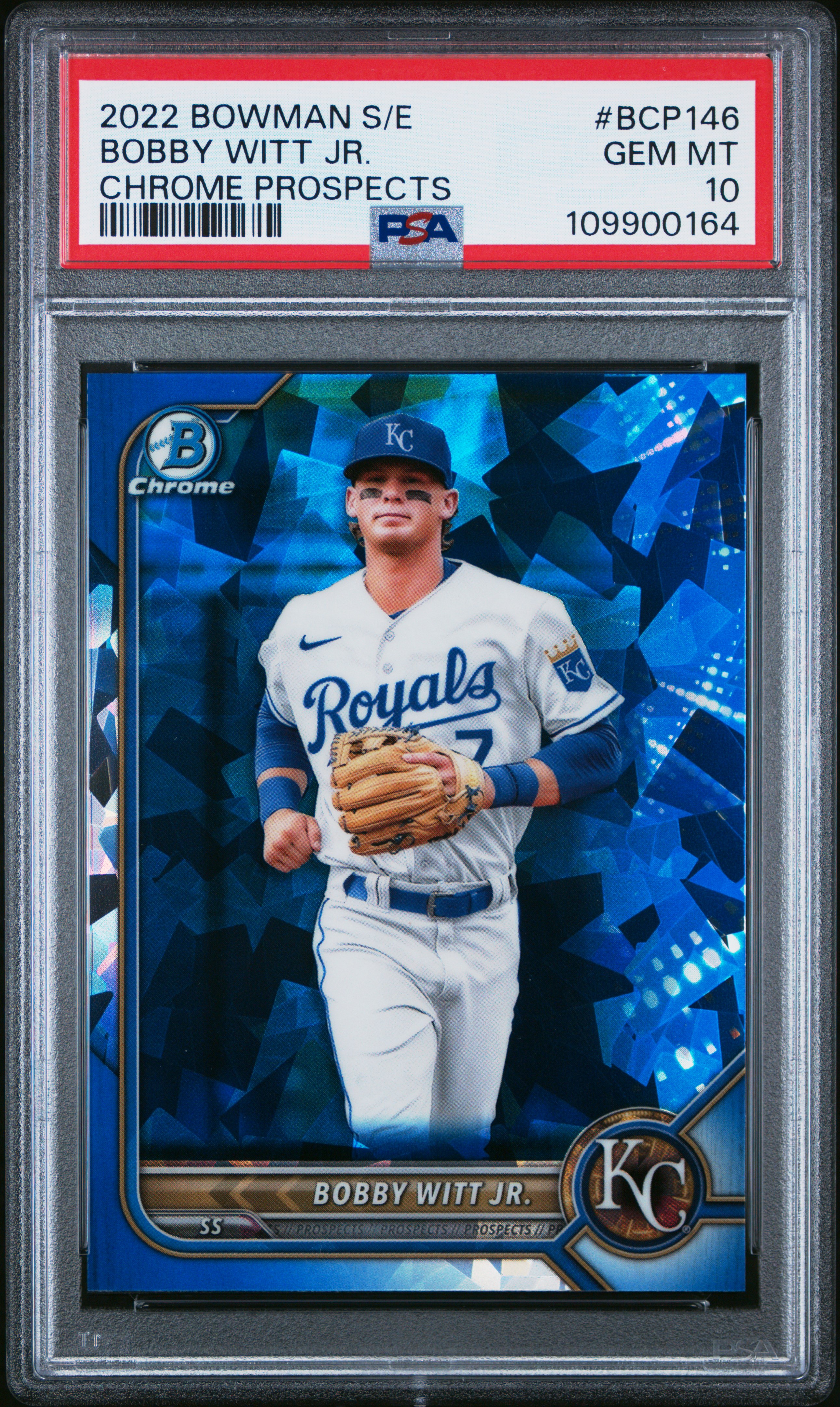 2022 Bowman Sapphire Edition Chrome Prospects Bobby Witt Jr. #Bcp146 (Chrome Prospects) Gem Mt 10 back