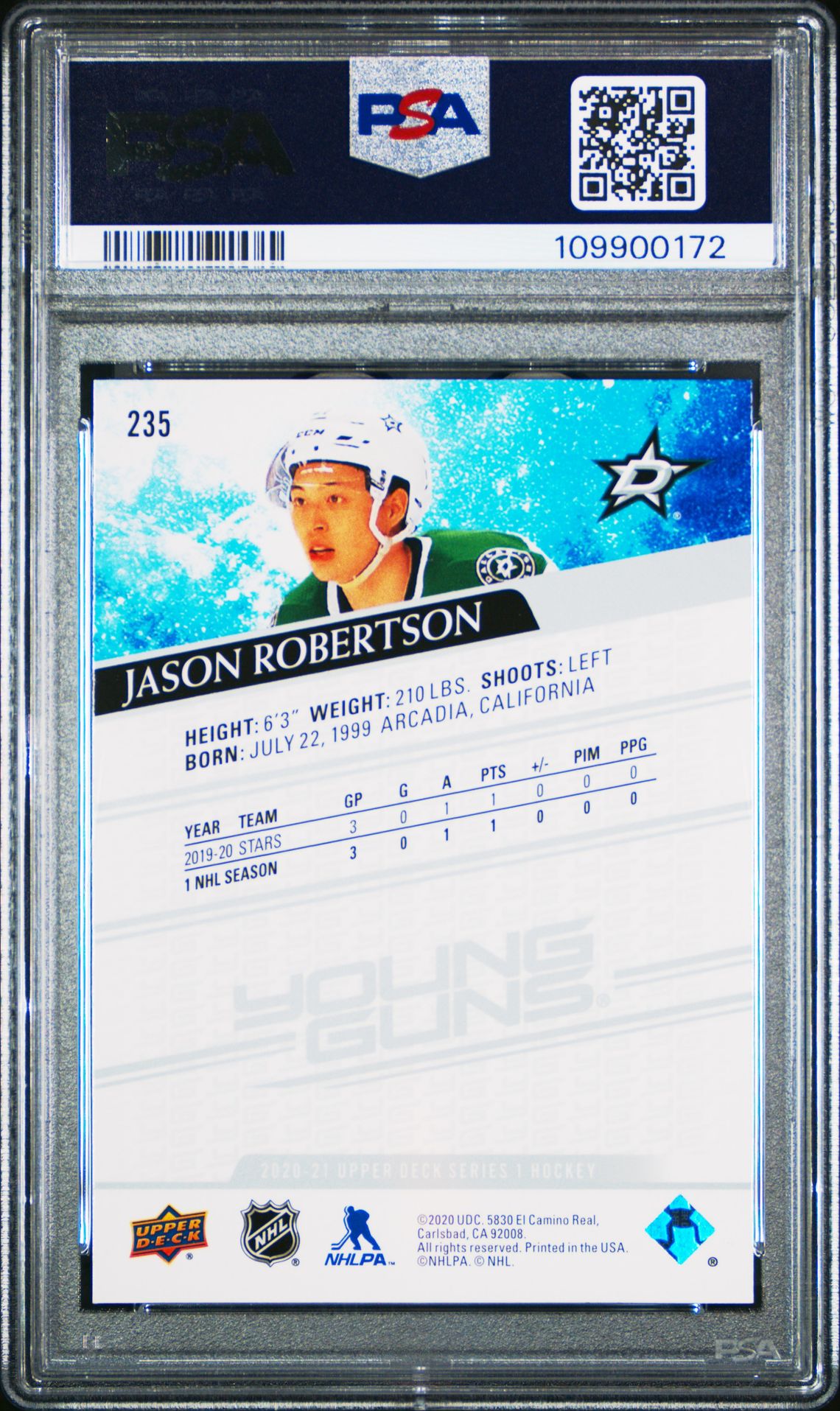 2020 Upper Deck Jason Robertson #235 Nm-Mt 8 back