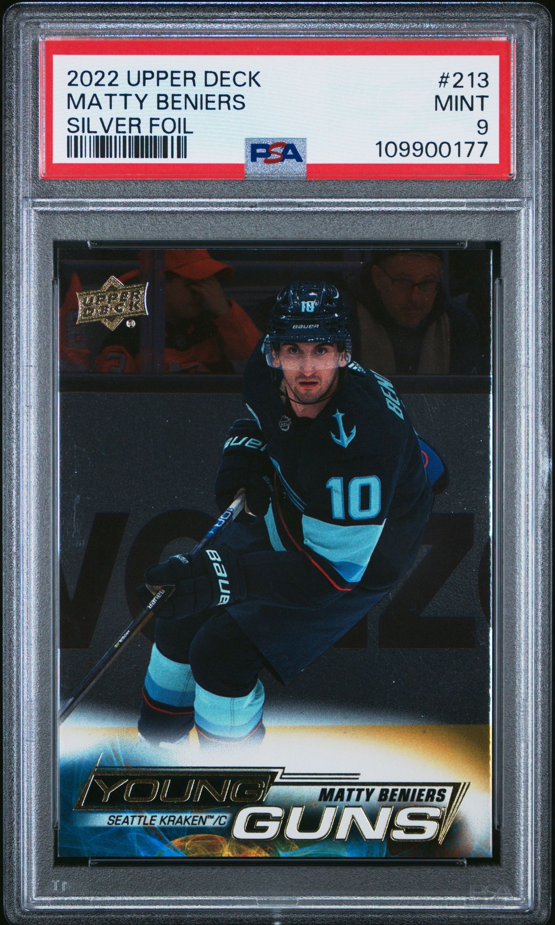 2022 Upper Deck Matty Beniers #213 (Silver Foil) Mint 9 front