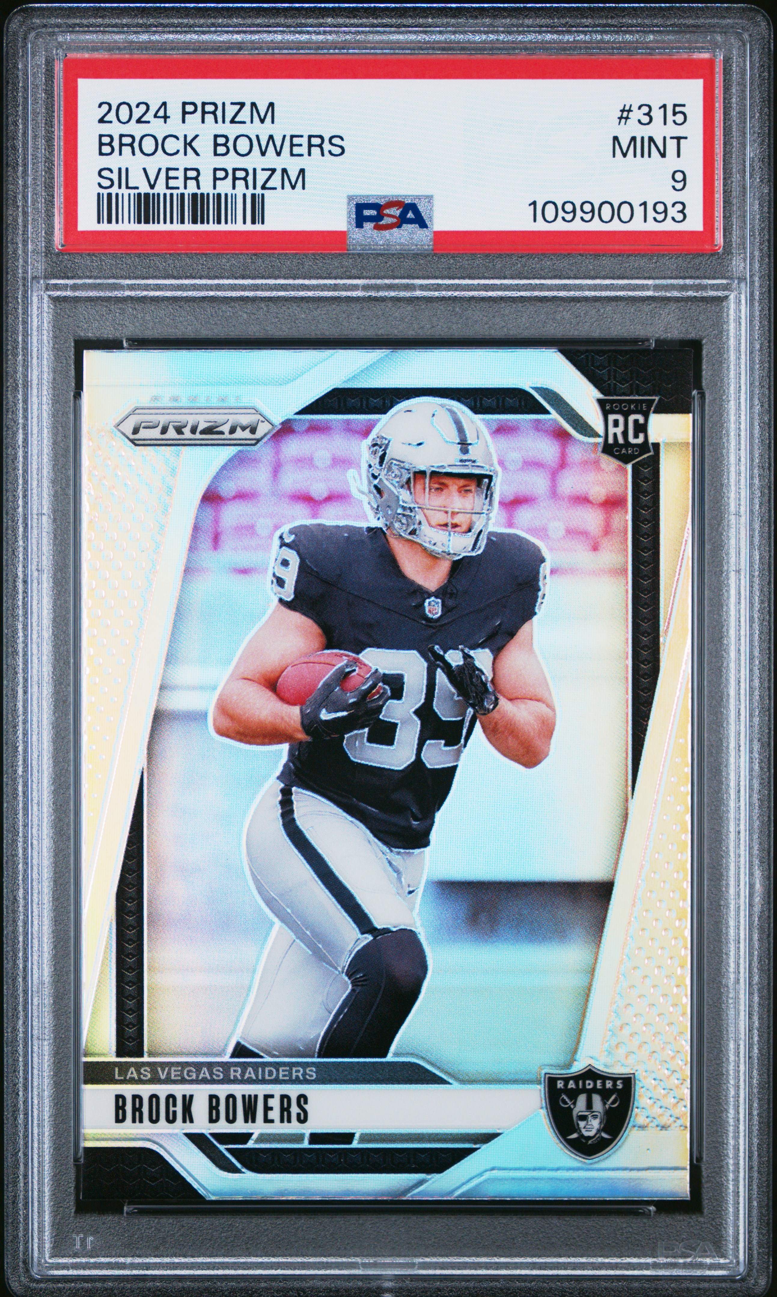 2024 Panini Prizm Brock Bowers #315 (Silver Prizm) Mint 9 back