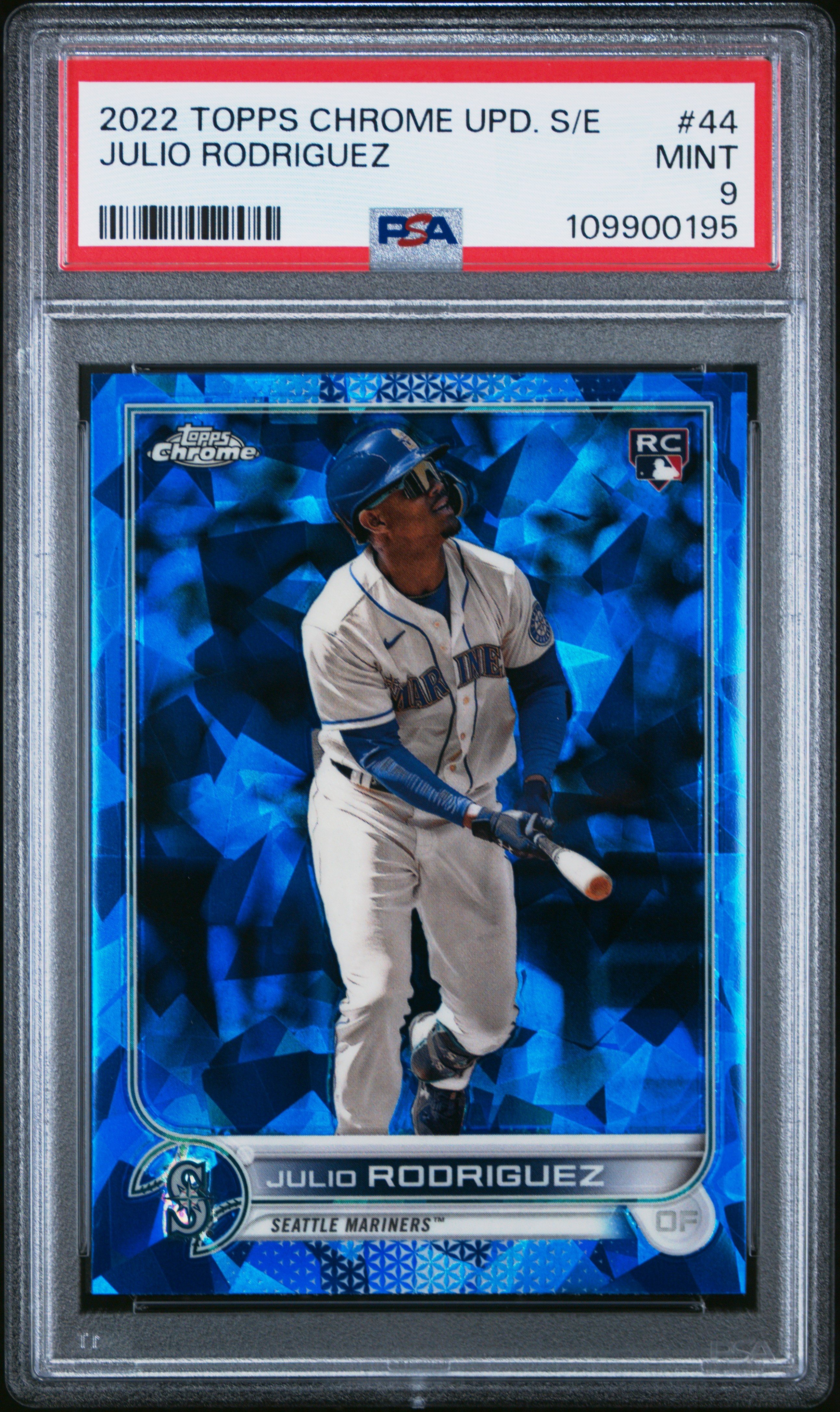 2022 Topps Chrome Update Sapphire Edition Julio Rodriguez #44 Mint 9 back