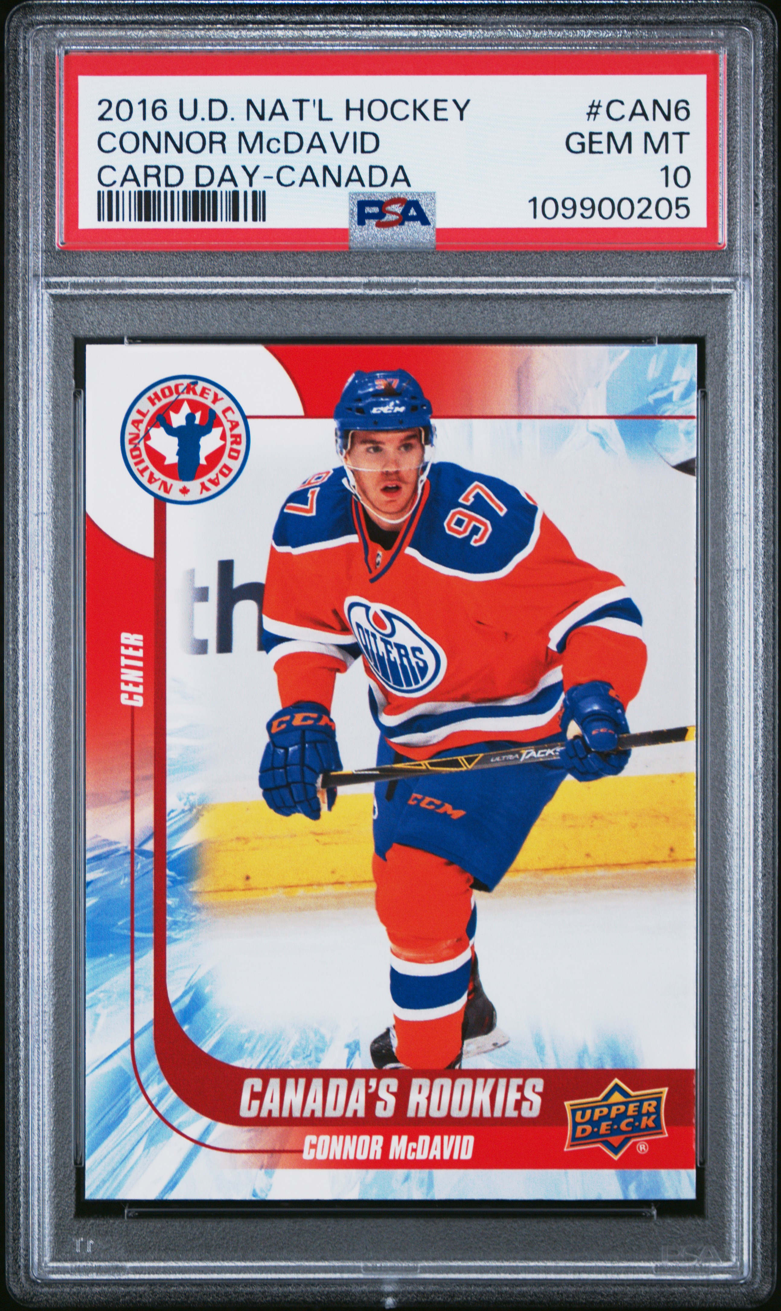 2016 Upper Deck National Hockey Card Day-Canada Connor Mcdavid #Can6 (Card Day-Canada) Gem Mt 10 back