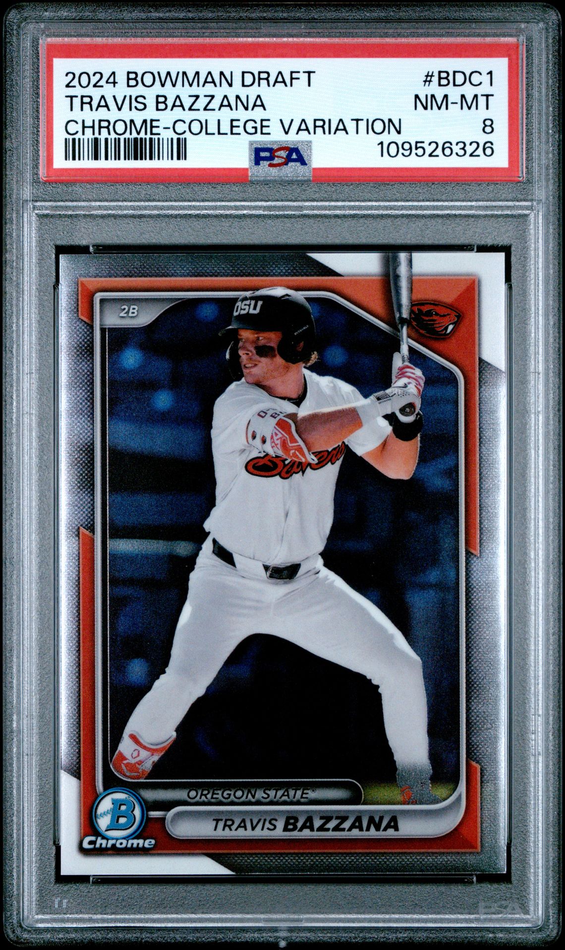 2024 Bowman Draft Travis Bazzana #Bdc1 (Chrome-College Variation) Nm-Mt 8 front