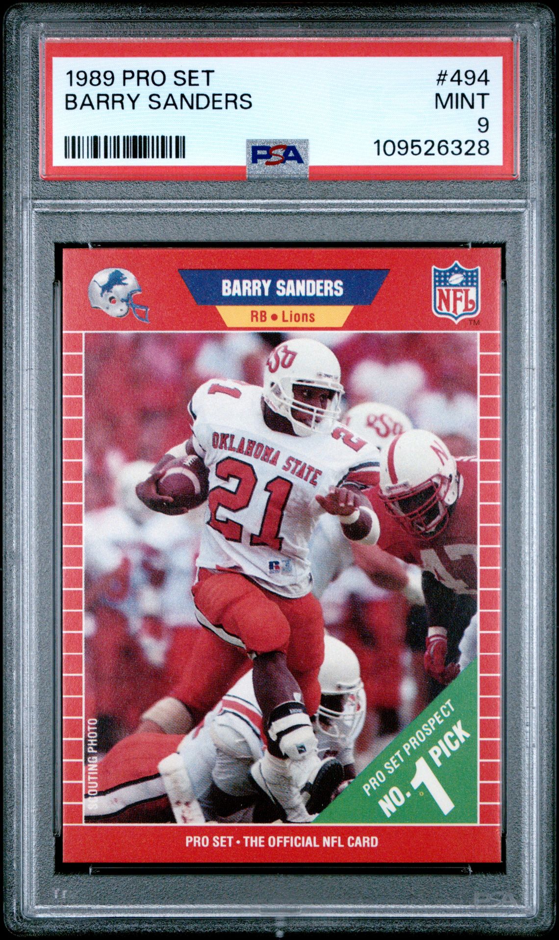 1989 Pro Set Barry Sanders #494 Mint 9 front
