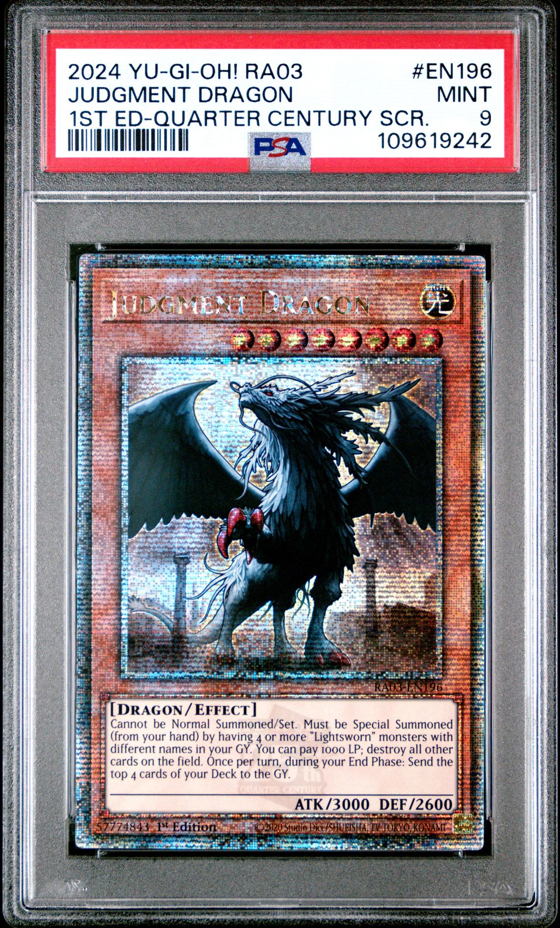 2024 Yu-Gi-Oh! YU-GI-OH! RA03-QUARTER CENTURY BONANZA 1ST ED-QUARTER CENTURY SCR. #EN196 Judgment Dragon front