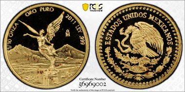 2011-Mo 1/10 oz Libertad Au PR68DCAM