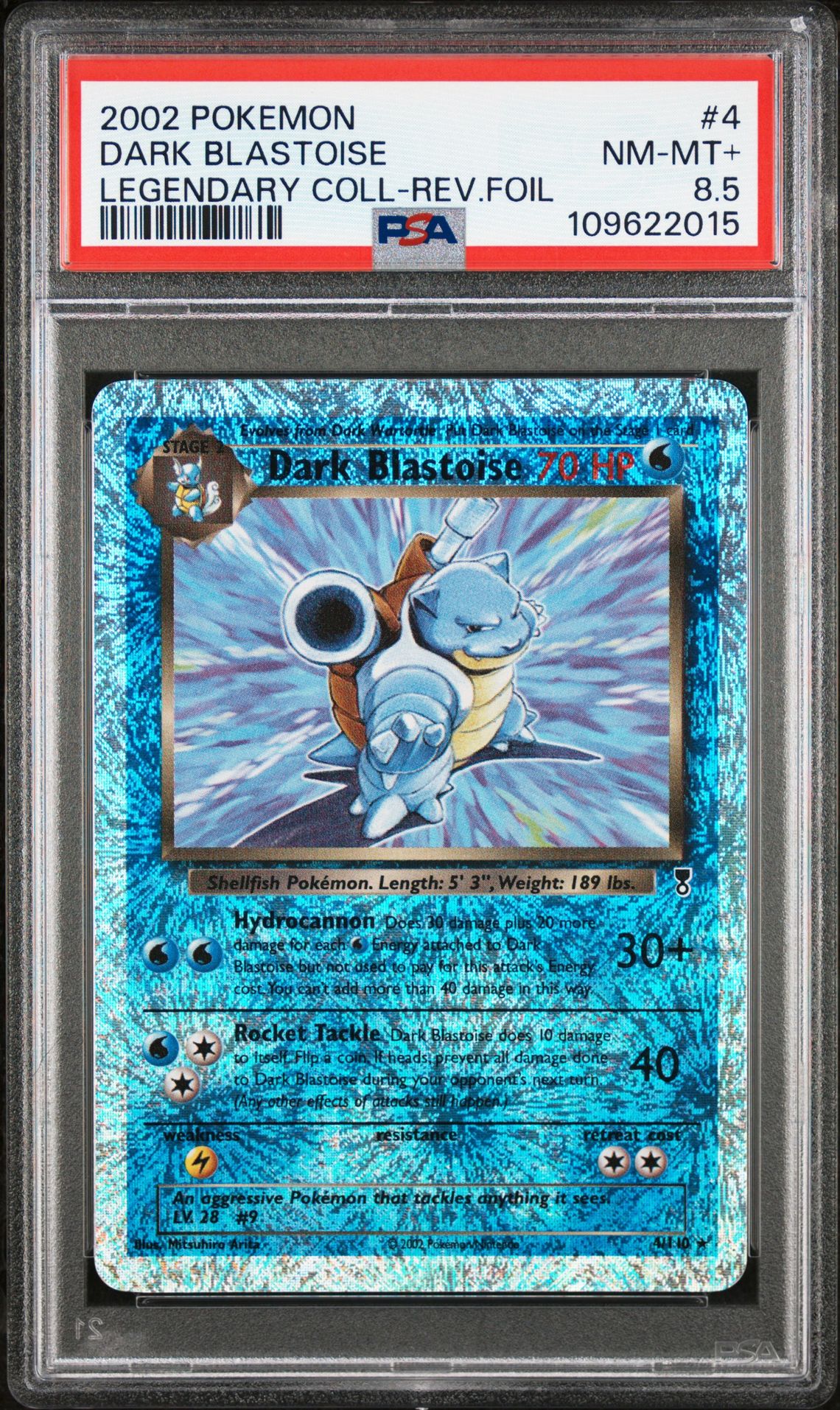 2002 Pokemon POKEMON LEGENDARY COLLECTION Reverse Holo #4 Dark Blastoise front