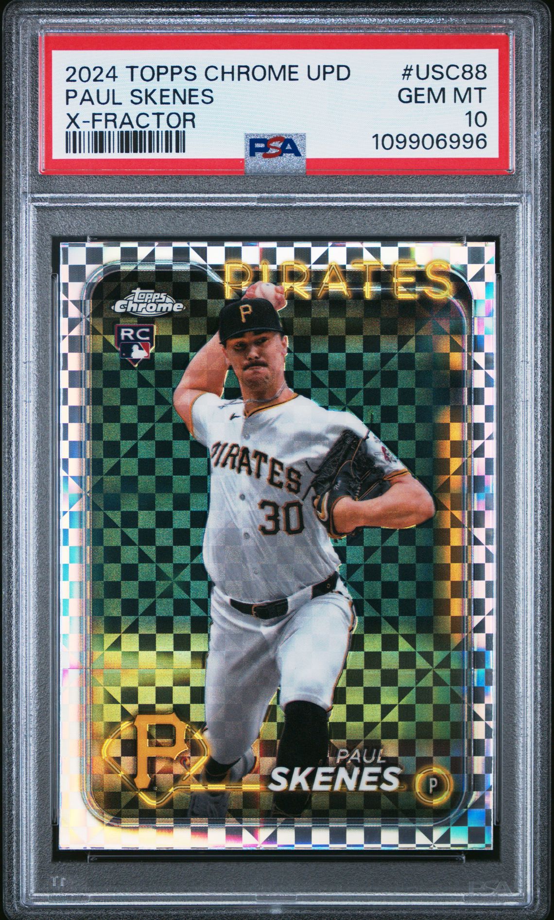 2024 Topps Chrome Update Paul Skenes #Usc88 (X-Fractor) Gem Mt 10 front
