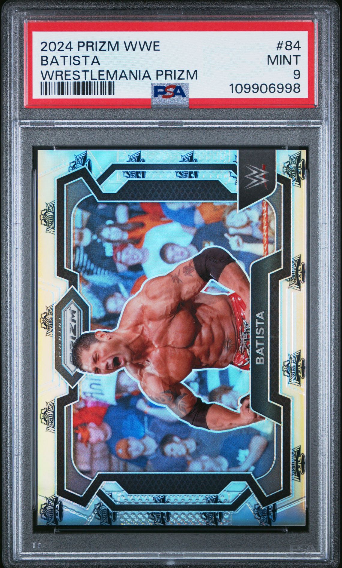 2024 Panini Prizm Wwe Batista #84 (Wrestlemania Prizm) Mint 9 front