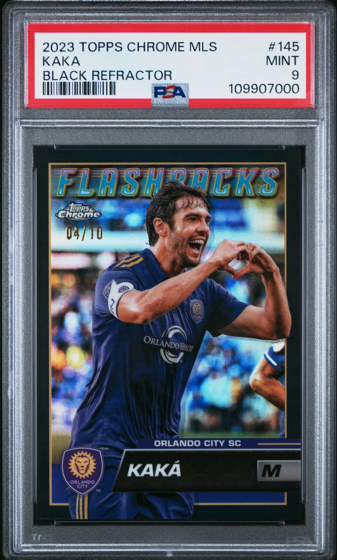 2023 Topps Chrome Mls Kaka #145 (Black Refractor) Mint 9 front