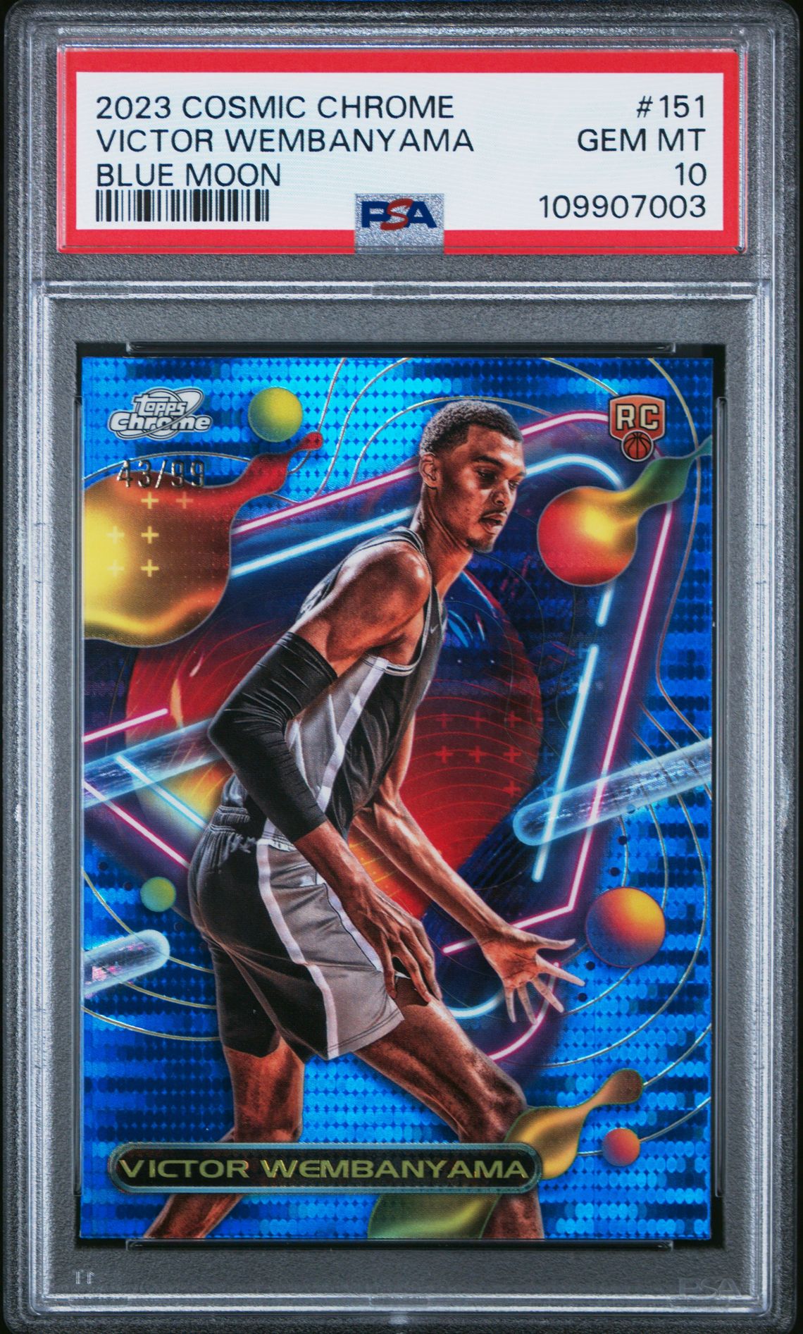 2023 Topps Cosmic Chrome Victor Wembanyama #151 (Blue Moon) Gem Mt 10 front