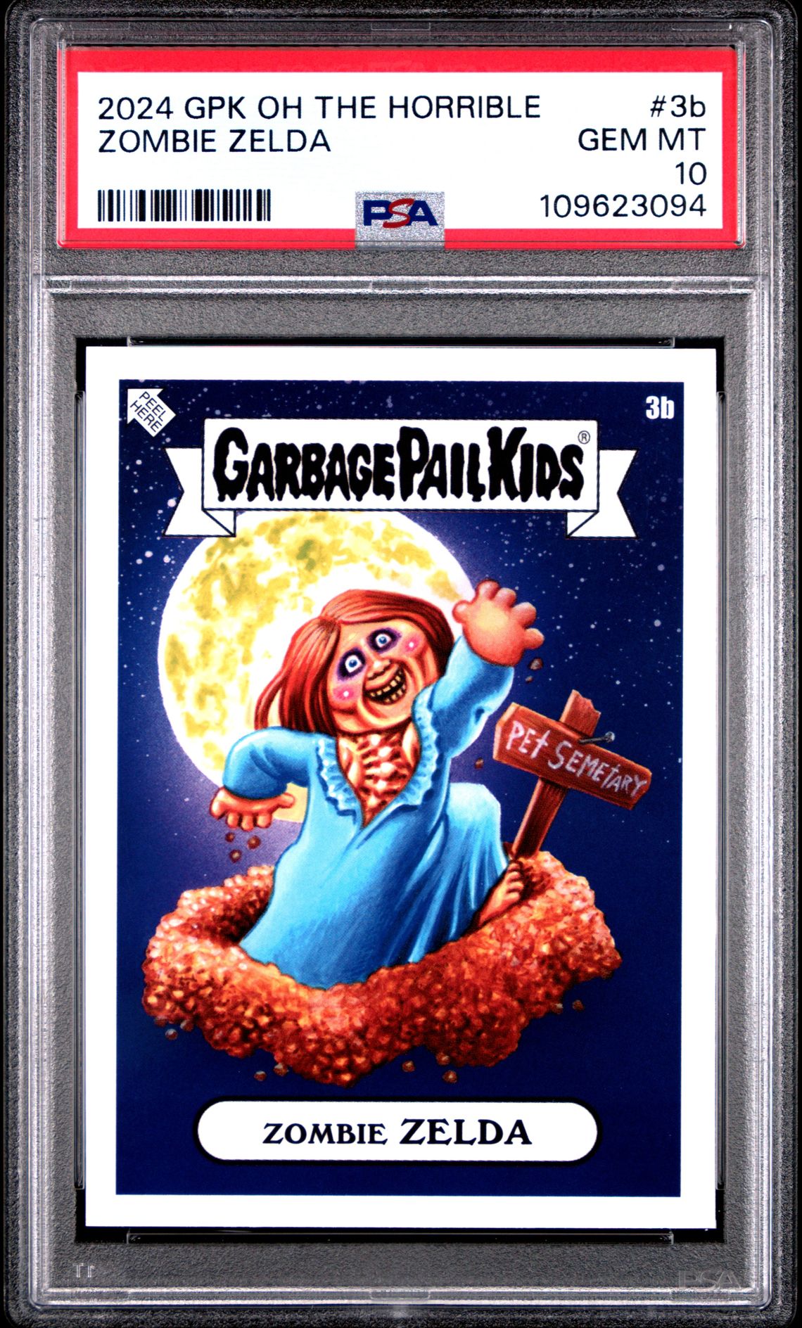 2024 Topps GARBAGE PAIL KIDS OH THE HORROR-IBLE #3B Zombie Zelda front