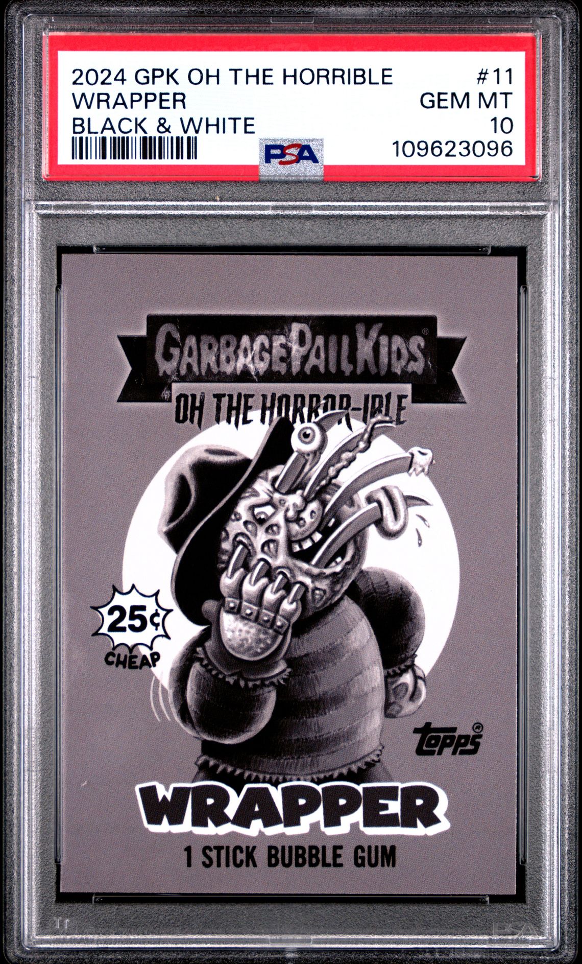 2024 Garbage Pail Kids GARBAGE PAIL KIDS OH THE HORROR-IBLE Black #11 Wrapper front
