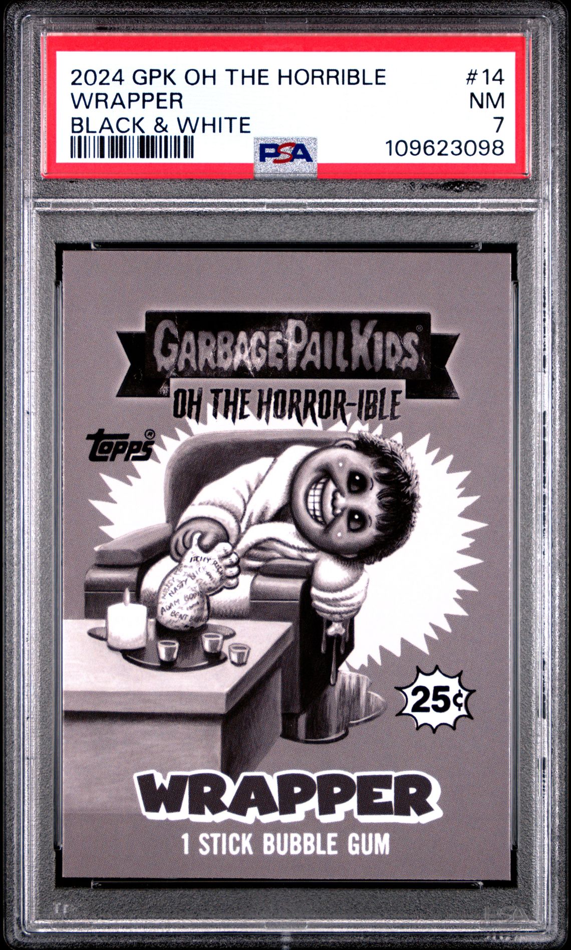 2024 Garbage Pail Kids GARBAGE PAIL KIDS OH THE HORROR-IBLE Black #14 Wrapper front