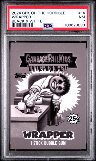 2024 Garbage Pail Kids GARBAGE PAIL KIDS OH THE HORROR-IBLE Black #14 Wrapper front