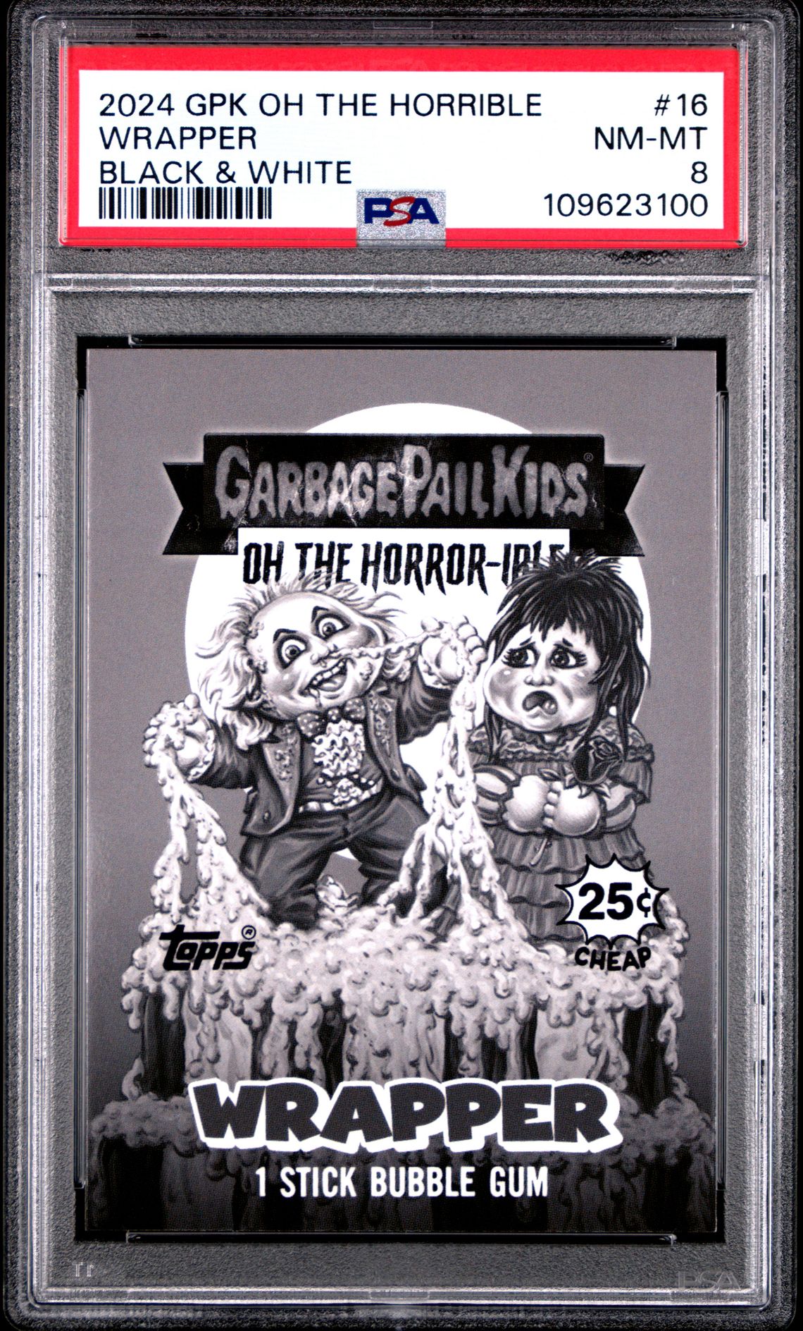 2024 Garbage Pail Kids GARBAGE PAIL KIDS OH THE HORROR-IBLE Black #16 Wrapper front