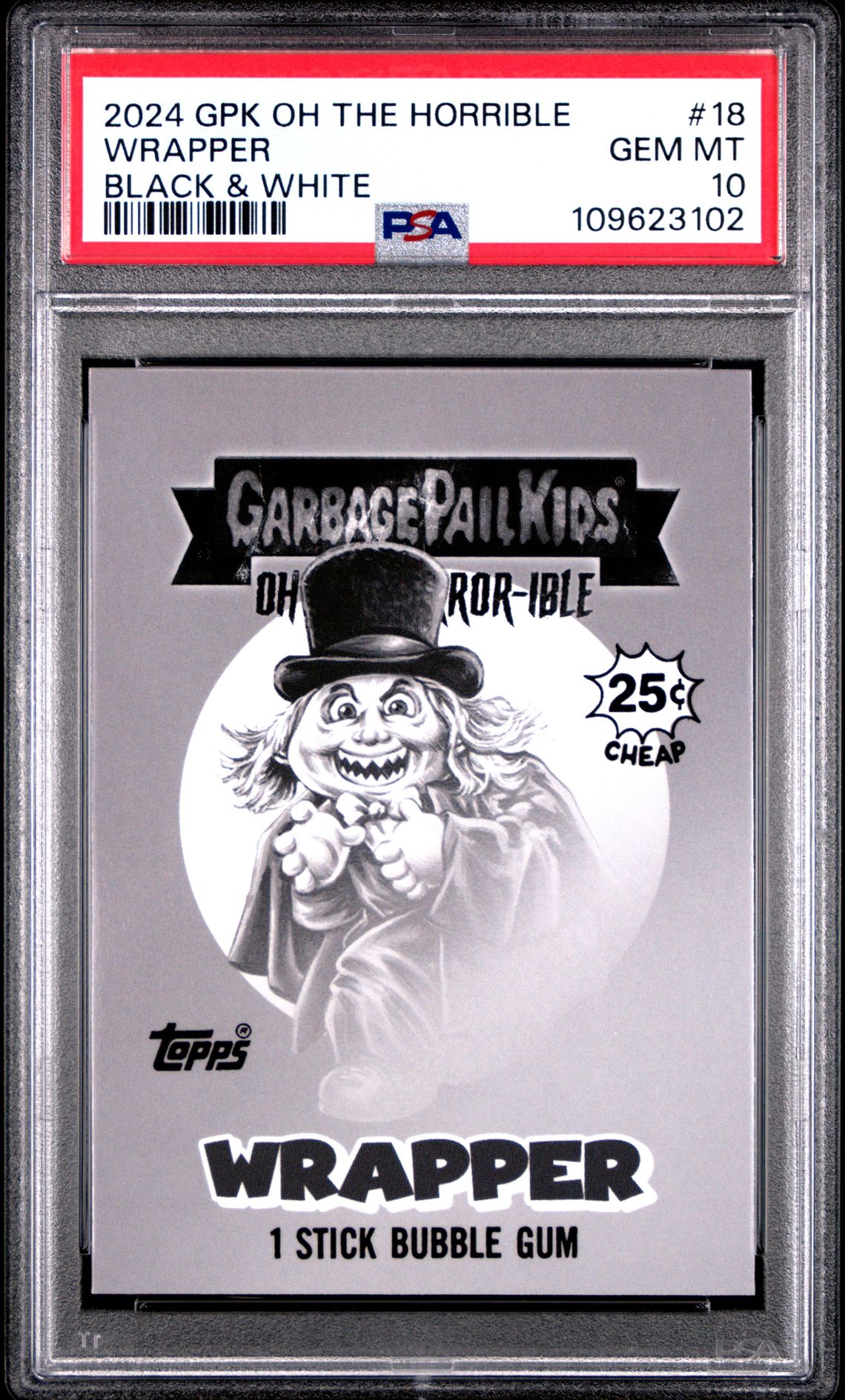 2024 Garbage Pail Kids GARBAGE PAIL KIDS OH THE HORROR-IBLE Black #18 Wrapper front