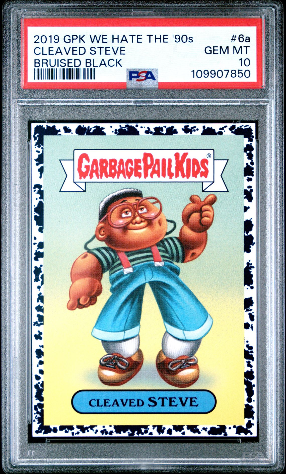 2019 Garbage Pail Kids GARBAGE PAIL KIDS WE HATE THE '90S Black #6A Cleaved Steve front