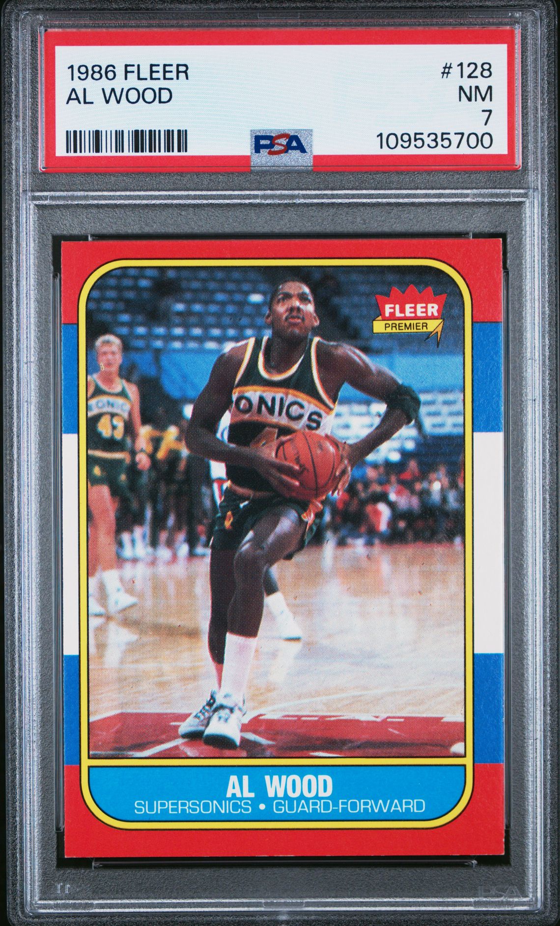 1986 Fleer Al Wood #128 Nm 7 front