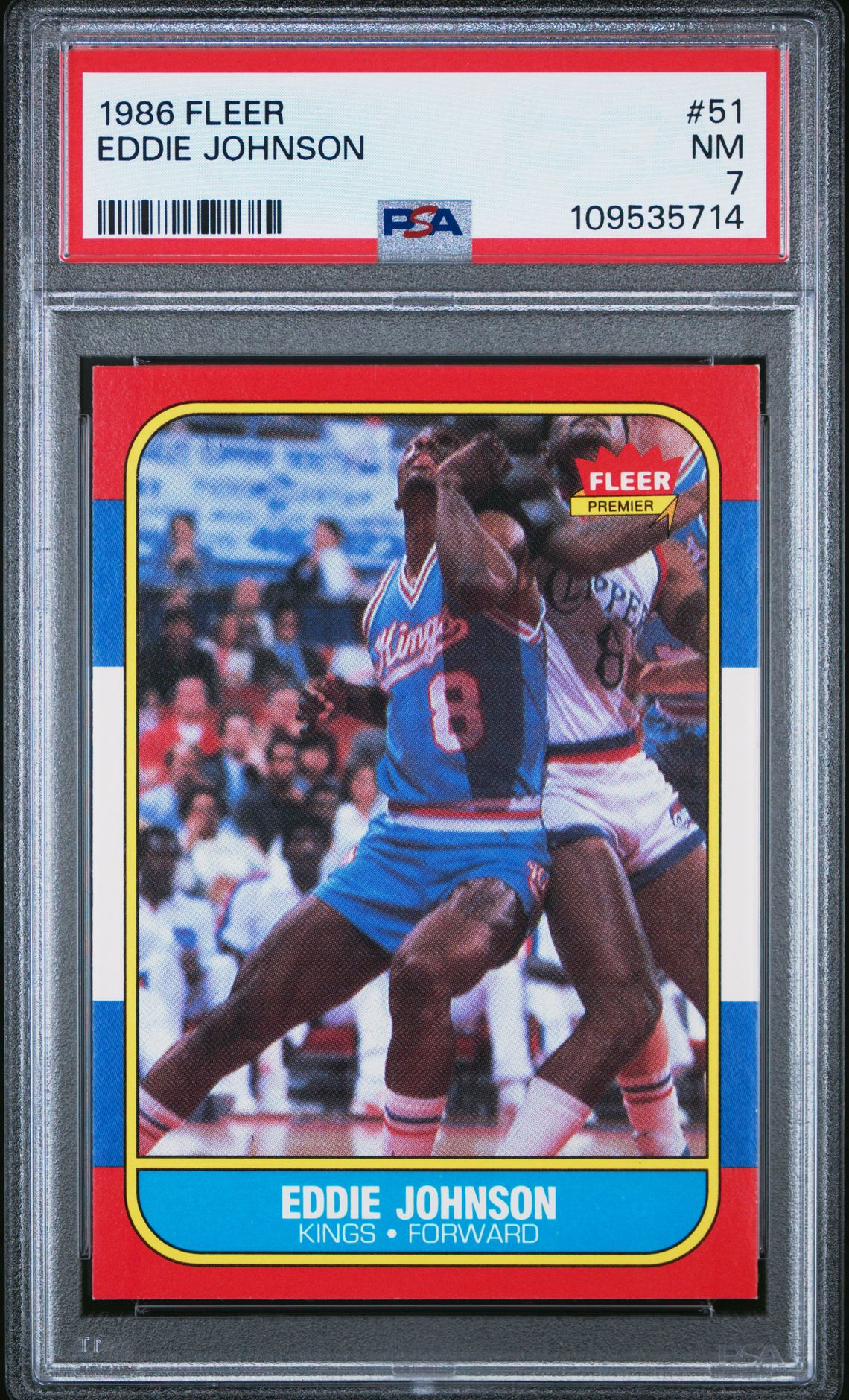 1986 Fleer Eddie Johnson #51 Nm 7 front