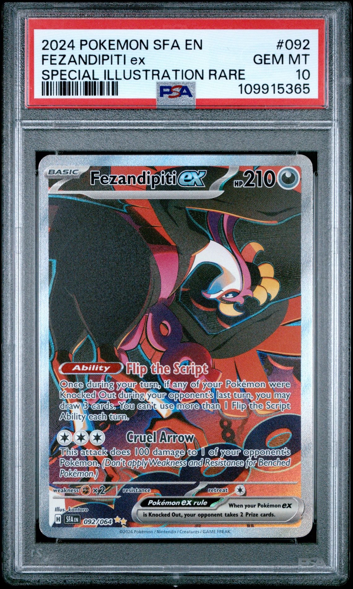 2024 Pokemon POKEMON SFA EN-SHROUDED FABLE SPECIAL ILLUSTRATION RARE #092 Fezandipiti Ex front