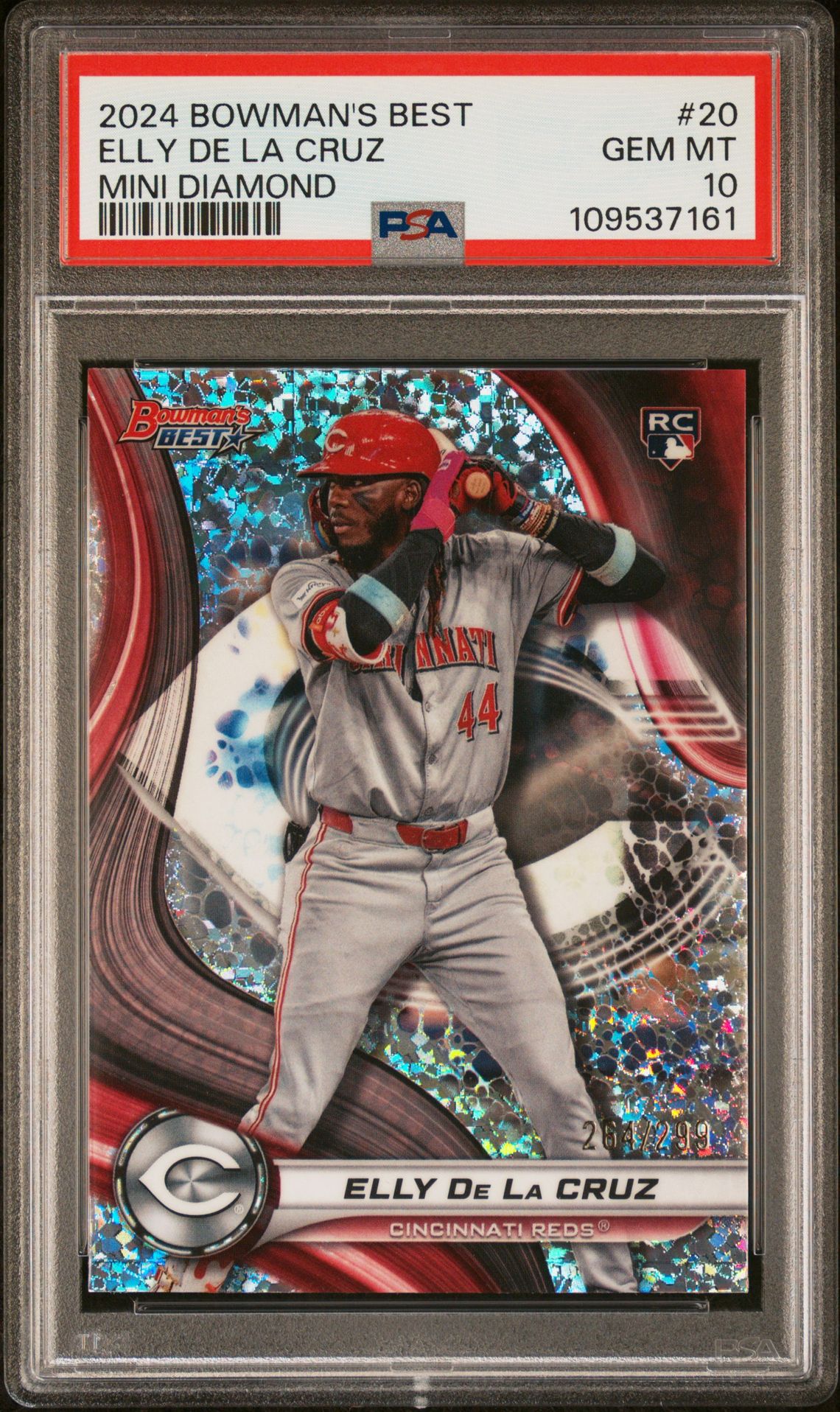 2024 Bowman's Best Elly De La Cruz #20 (Mini Diamond) Gem Mt 10 front view - PSA graded GEM MT 10