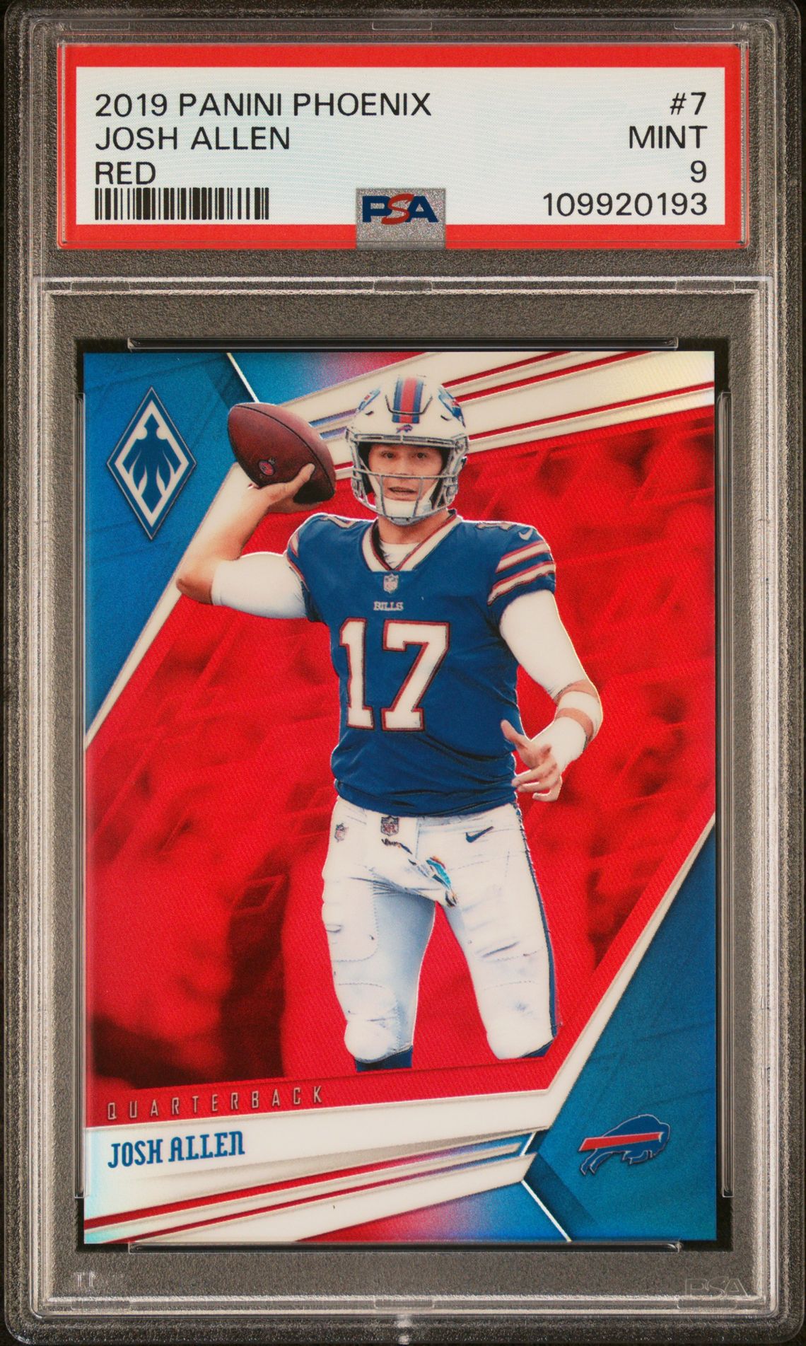 2019 Panini Phoenix Josh Allen #7 (Red) Mint 9 front