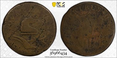 1787 NJ 1/2P Small Plan, Plain Shield AG3BN