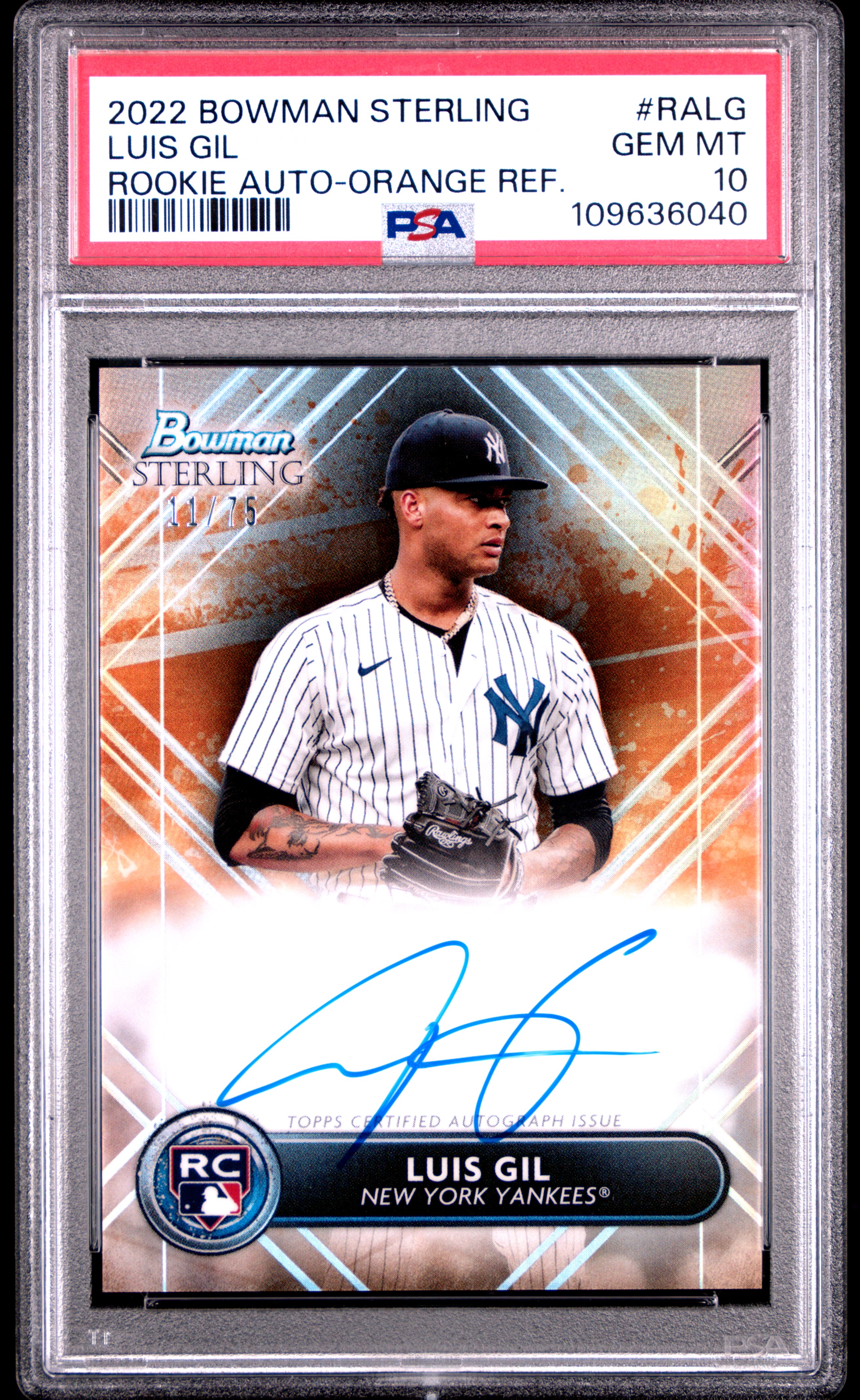 Luis Gil 2022 Bowman Sterling Rookie Autographs