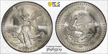 1987-Mo Onza Libertad Ag MS68