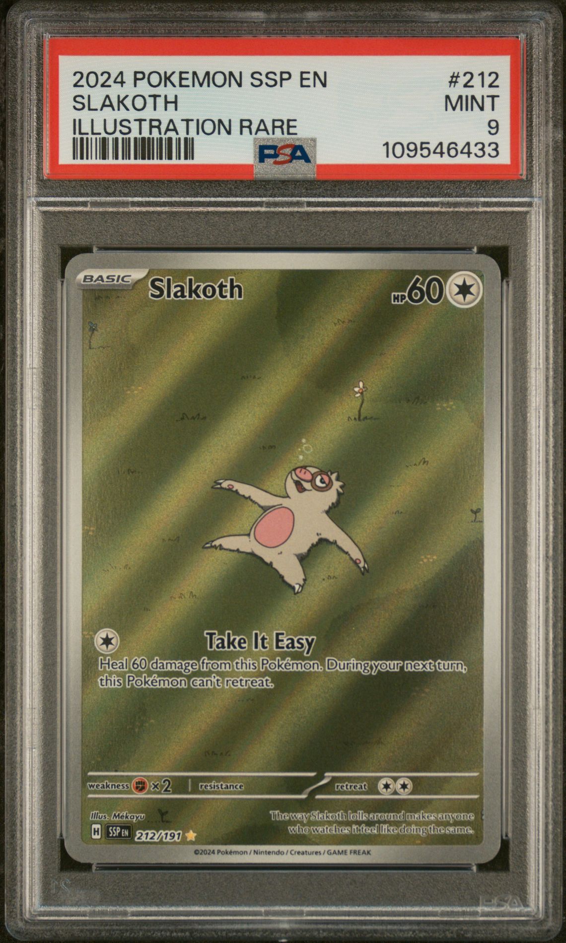 2024 Pokemon POKEMON SSP EN-SURGING SPARKS ILLUSTRATION RARE #212 Slakoth front