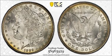 1889 $1 VAM 16, Doubled Ear MS63