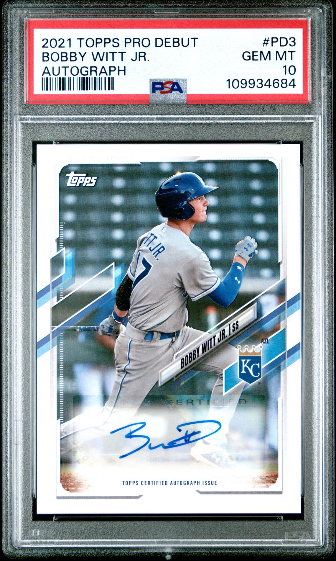 2021 Topps TOPPS PRO DEBUT AUTOGRAPH #PD3 Bobby Witt Jr. front