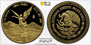 2010-Mo 1/10 oz Libertad Au PR69DCAM