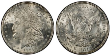1921 $1 Morgan MS64