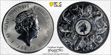 2021 £500 Queen's Beasts - Completer Silver 1 kg MS64