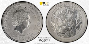 2013-P $30 Year of the Koala 1kg Ag MS67