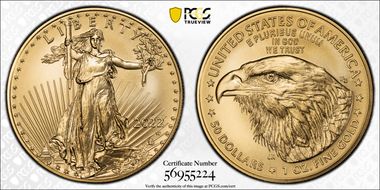 2022-W $50 Burnished Gold Eagle SP70
