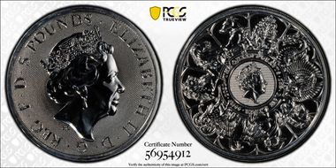 2021 £5 Queen's Beasts - Completer Silver 2oz MS66