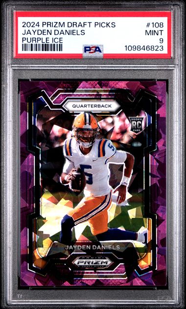 2024 Panini Prizm Draft Picks Jayden Daniels #108 (Purple Ice) Mint 9 front