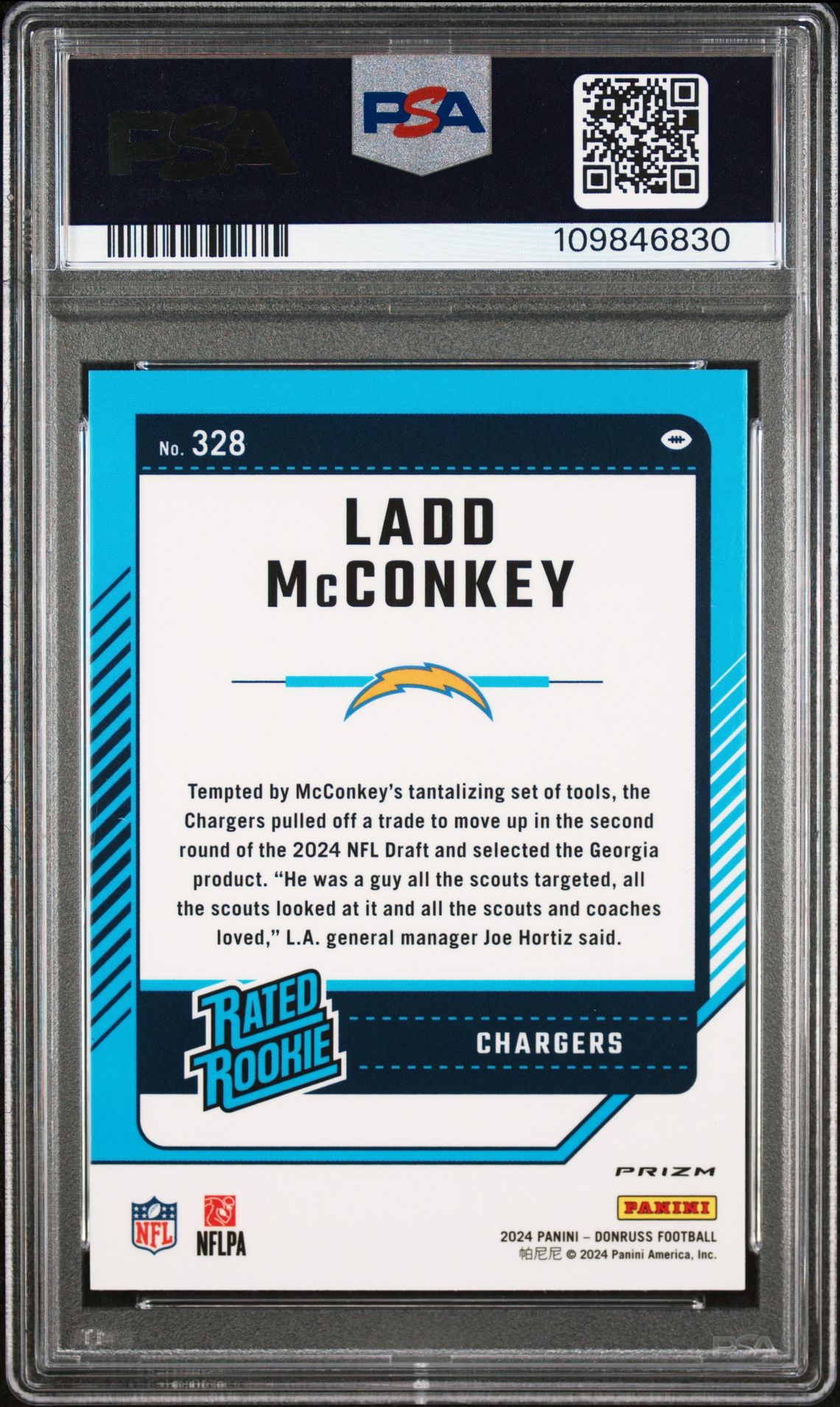2024 Panini Donruss Ladd Mcconkey #328 (Optic Preview-Red Pandora) Gem Mt 10 back