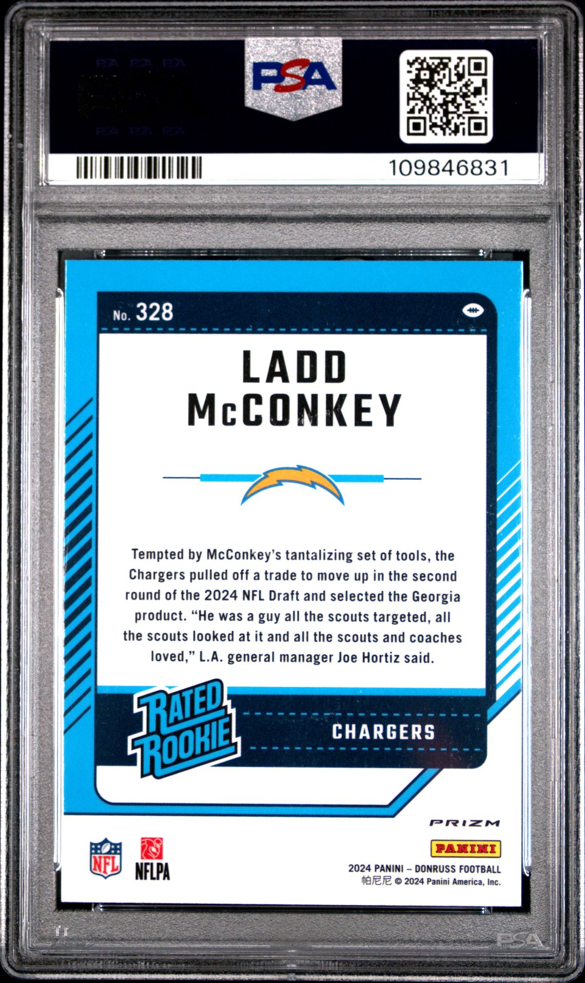 2024 Panini Donruss Ladd Mcconkey #328 (Optic Preview-Red Pandora) Gem Mt 10 back