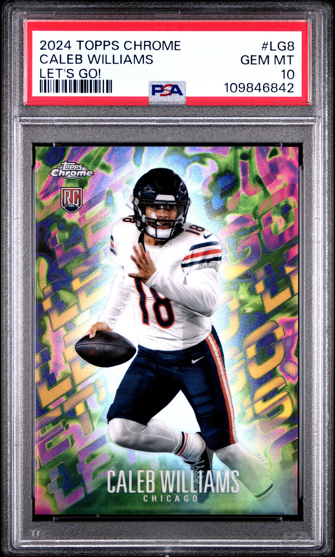 2024 Topps Chrome Let's Go! Caleb Williams #Lg8 Gem Mt 10 front