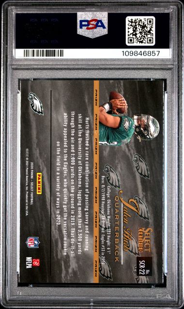 2020 Panini Select Select Certified Rookies Jalen Hurts #Scr22 (Select Certified Rke-Prizm) Mint 9 back