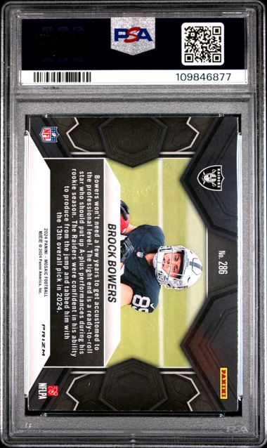 2024 Panini Mosaic Brock Bowers #286 (Green) Gem Mt 10 back