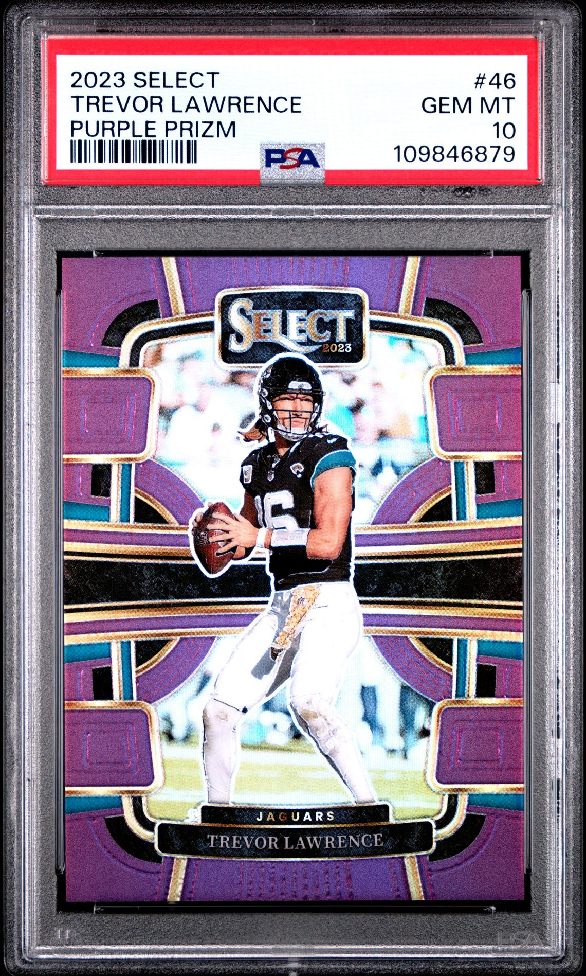 2023 Panini Select Trevor Lawrence #46 (Purple Prizm) Gem Mt 10 front