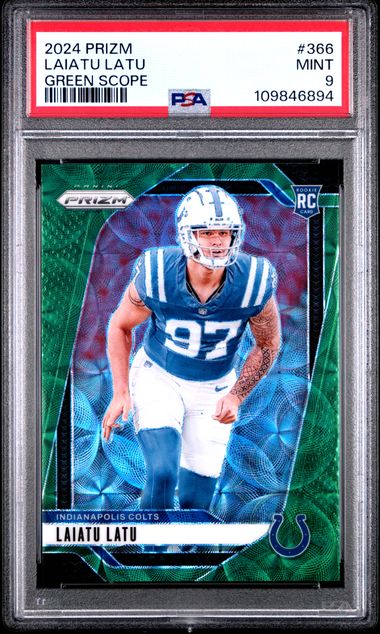 2024 Panini Prizm Laiatu Latu #366 (Green Scope) Mint 9 front