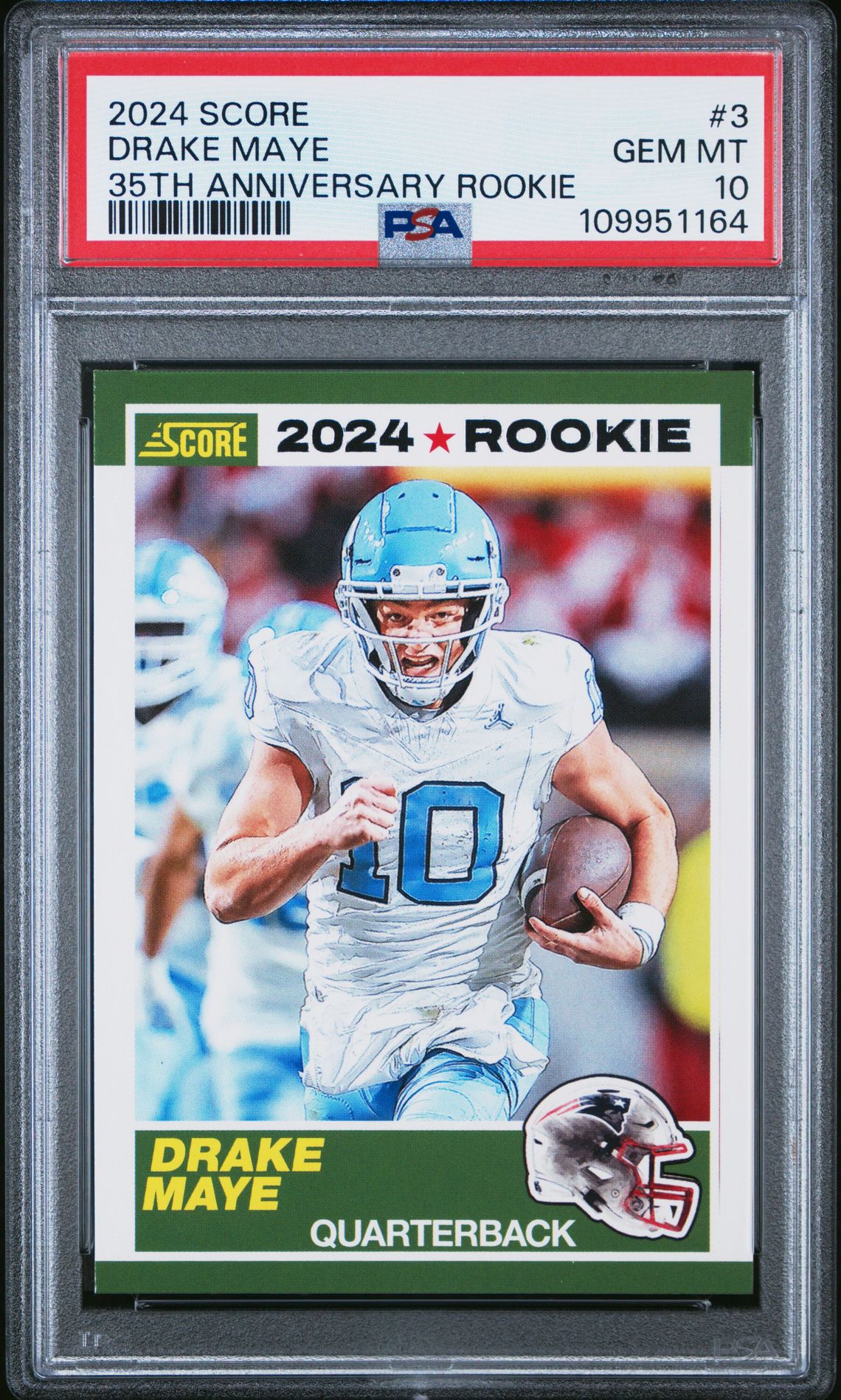 2024 Panini Score 35Th Anniversary Rookie Drake Maye #3 Gem Mt 10 front