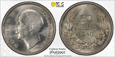 1940-A 20 Leva KM-47 MS63